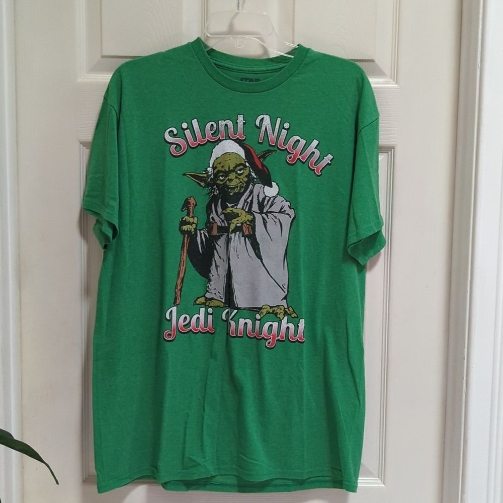 Star Wars Men's Green Short Sleeve Christmas Graphic Tee Size Large